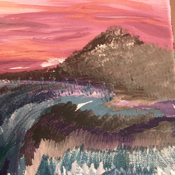 KRISTI’S WATERFALL ORIGINAL HAND PAINTED ACRYLIC ABSTRACT PAINTING MULTICOLOR - Picture 11 of 15